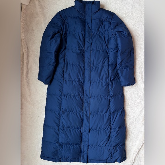 L.L. Bean Ultra Warm Long Down Coat Navy Puffer Women Size Petite Large - Picture 2 of 14